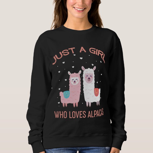 Bara en flicka som Kärlek Alpacas - Cute Alpaca Äl T Shirt (Framsida)