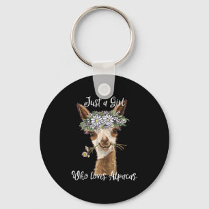 Bara en flicka som Kärlek Alpacas Nyckelring