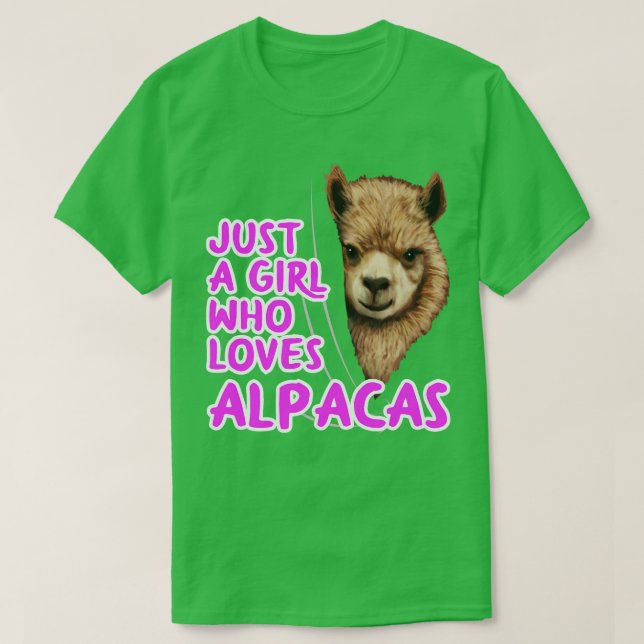Bara en flicka som Kärlek Alpacas T Shirt (Design framsida)