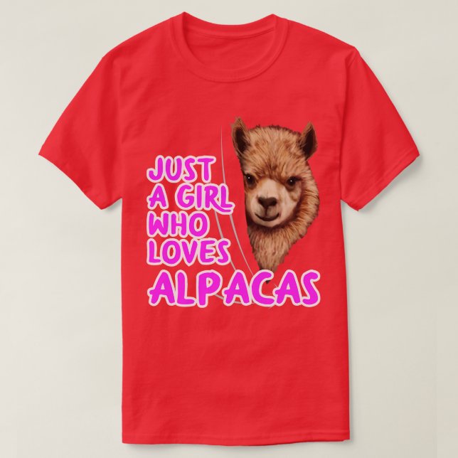 Bara en flicka som Kärlek Alpacas T Shirt (Design framsida)