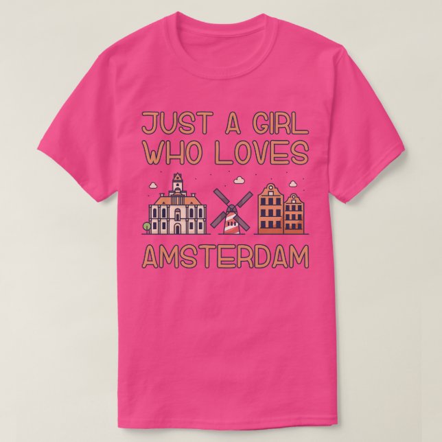 Bara en flicka som Kärlek Amsterdam T Shirt (Design framsida)