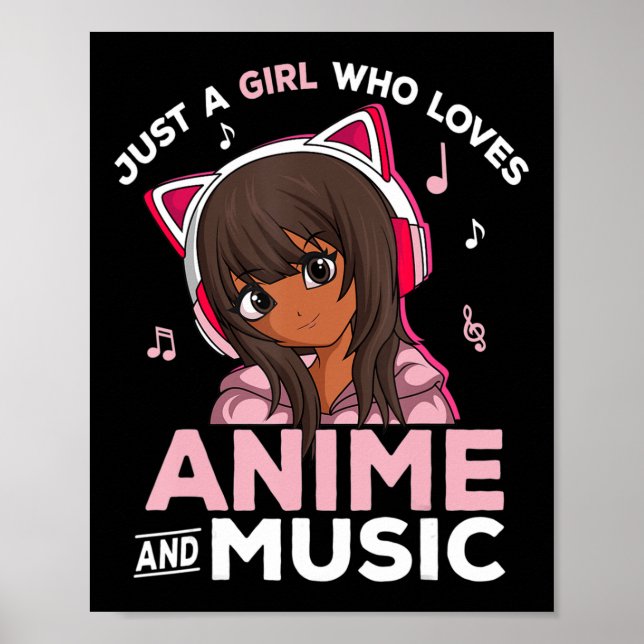 Bara en flicka som Kärlek Anime and Music Black Gi Poster (Framsidan)
