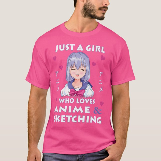 Bara en flicka som Kärlek Anime - Animering och Sk T Shirt (Framsida)