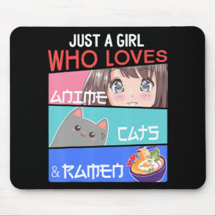 Bara en flicka som Kärlek Anime Cats Ramen Älskare Musmatta