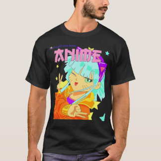 Bara en flicka som Kärlek Anime Harajuku Kawaii Ki T Shirt