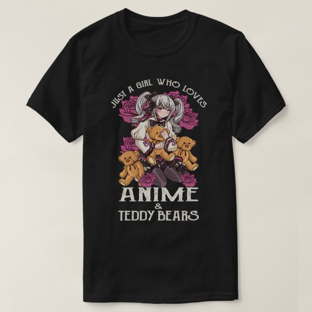 Bara en flicka som Kärlek Anime & Nalle Manga Te T Shirt (Design framsida)