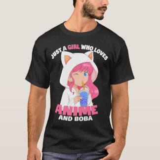 Bara en flicka som Kärlek Anime och Boba Anime Gir T Shirt