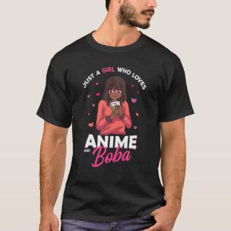 Bara en flicka som Kärlek Anime och Boba Bubble Te T Shirt