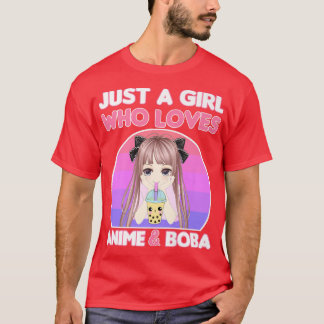 Bara en flicka som Kärlek Anime och Boba Bubble Te T Shirt