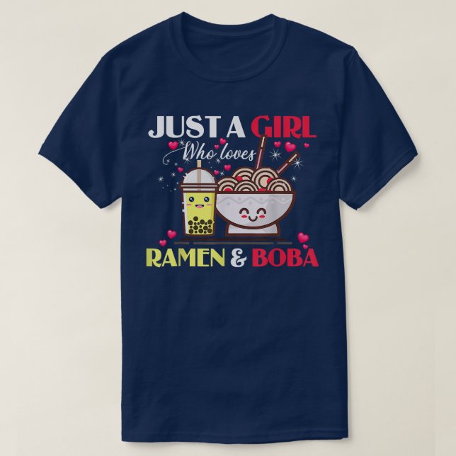 Bara en flicka som Kärlek Anime och Boba Bubble Te T Shirt (Design framsida)
