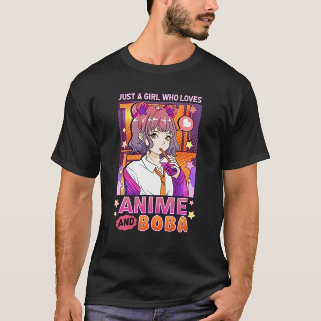 Bara en flicka som Kärlek Anime och Boba Gift Bubb T Shirt (Framsida)