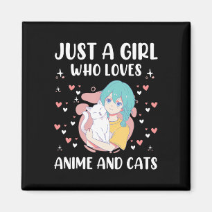 Bara en flicka som Kärlek Anime och Cats Cute Kids Magnet