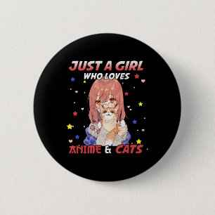 Bara en flicka som Kärlek Anime och Cats Kawaii Gi Knapp