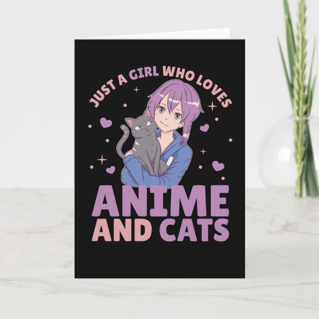 Bara en flicka som Kärlek Anime och Cats Manga Hea Kort (Framsida)