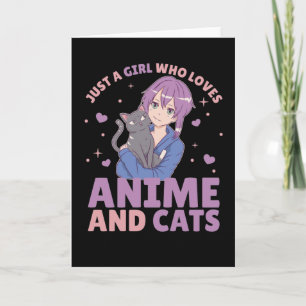 Bara en flicka som Kärlek Anime och Cats Manga Hea Kort