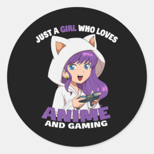 Bara en flicka som Kärlek Anime och Gaming Anime G Runt Klistermärke