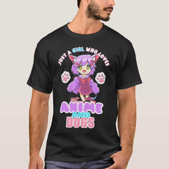 Bara en flicka som Kärlek Anime och Hundar Manga G T Shirt (Framsida)