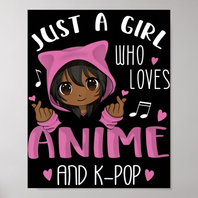 Bara en flicka som kärlek Anime och K-Pop African  Poster (Framsidan)