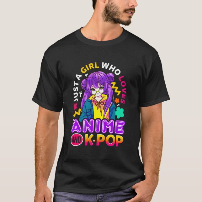 Bara en flicka som Kärlek Anime och K-Pop Cute Tee (Framsida)
