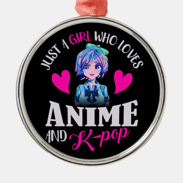 Bara en flicka som Kärlek Anime och K-Pop Julgransprydnad Metall (Framsidan)