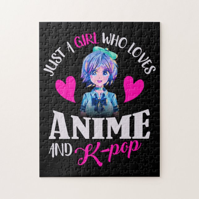 Bara en flicka som Kärlek Anime och K-Pop  Pussel (Vertikal)