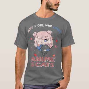 Bara en flicka som Kärlek Anime och katter animera T Shirt