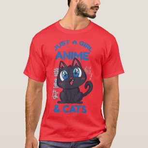 Bara en flicka som Kärlek Anime och katter japansk T Shirt