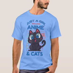 Bara en flicka som Kärlek Anime och katter japansk T Shirt