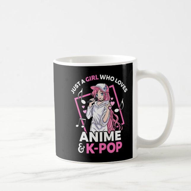 Bara en flicka som Kärlek Anime och KPop Music Ani Kaffemugg (Höger)