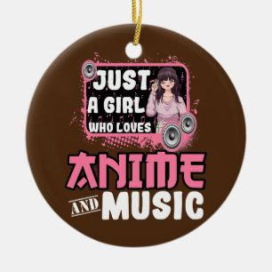 Bara en flicka som Kärlek Anime och Music Julgransprydnad Keramik