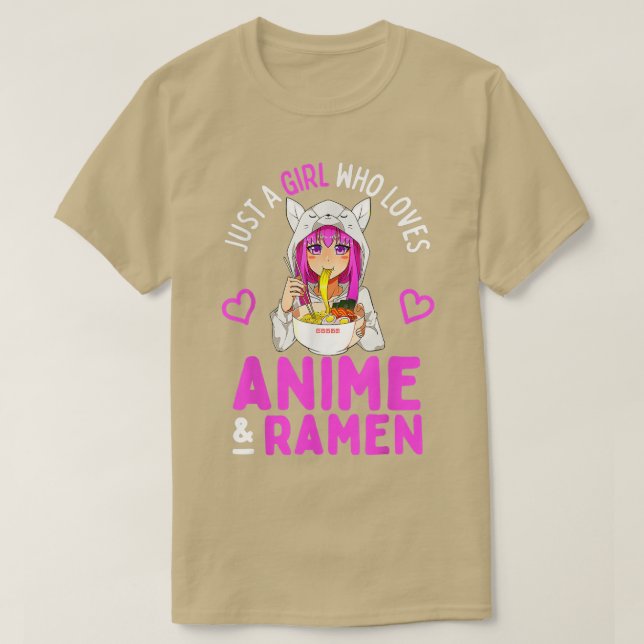 Bara en flicka som Kärlek Anime och Ramen Bowl Jap T Shirt (Design framsida)