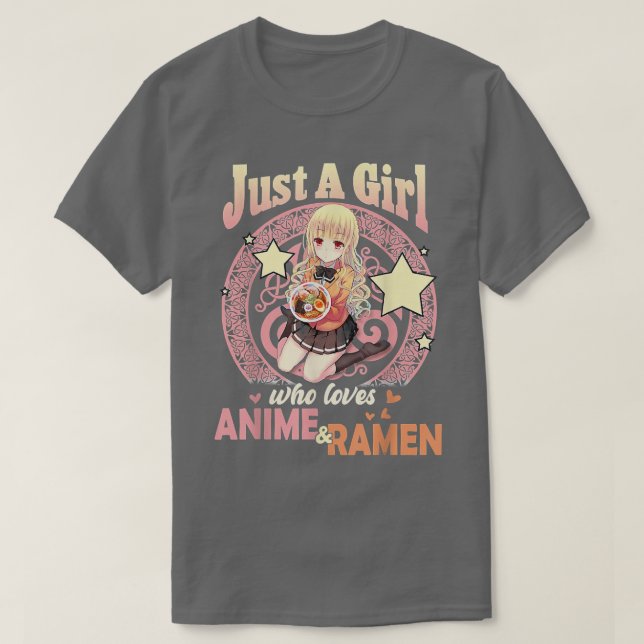Bara en flicka som Kärlek Anime och Ramen Bowl Jap T Shirt (Design framsida)
