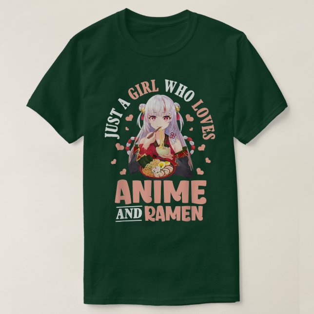 Bara en flicka som Kärlek Anime och Ramen Bowl Jap T Shirt (Design framsida)