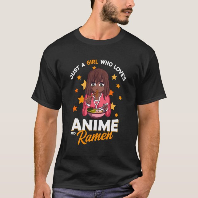 Bara en flicka som Kärlek Anime och Ramen Bowl Jap T Shirt (Framsida)