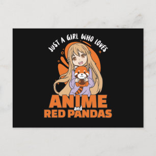 Bara en flicka som Kärlek Anime och rödpanda Kawai Vykort