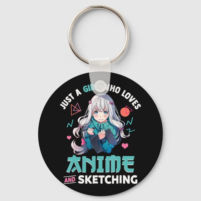 Bara en flicka som Kärlek Anime och Sketchar Japan Nyckelring (Framsida)