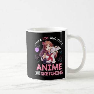 Bara en flicka som Kärlek Anime och Sketching 8 Kaffemugg