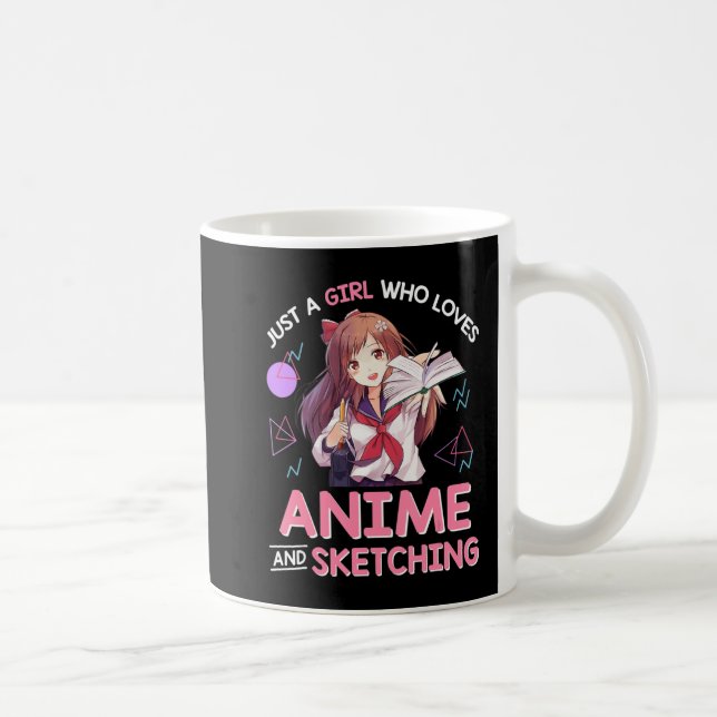 Bara en flicka som Kärlek Anime och Sketching 8 Kaffemugg (Höger)