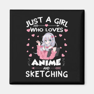 Bara en flicka som Kärlek Anime och Sketching ger Magnet