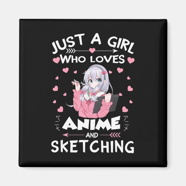 Bara en flicka som Kärlek Anime och Sketching ger  Magnet (Framsidan)