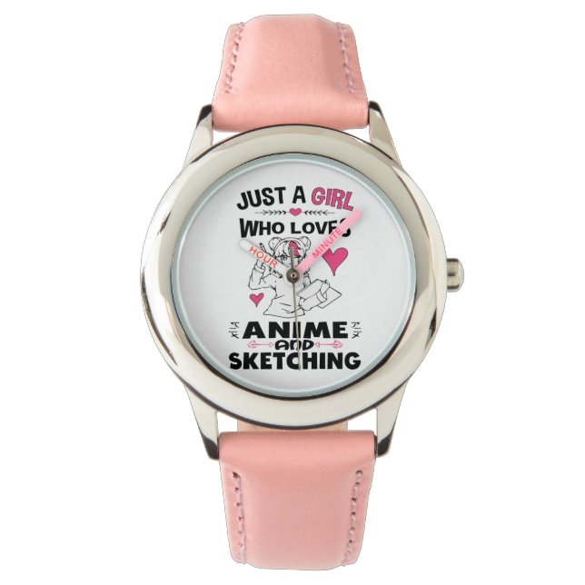 Bara en flicka som Kärlek Anime och Sketching Girl Armbandsur (Framsida)