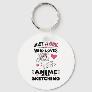 Bara en flicka som Kärlek Anime och Sketching Girl Nyckelring