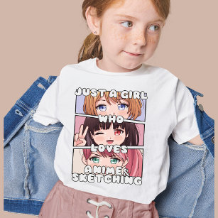 Bara en flicka som Kärlek Anime och Sketching Kawa T Shirt