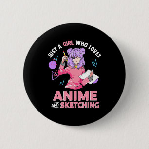 Bara en flicka som Kärlek Anime och Sketching Knapp