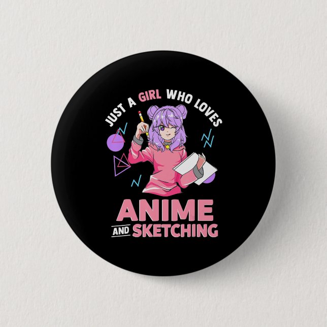 Bara en flicka som Kärlek Anime och Sketching Knapp (Framsida)