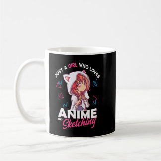 Bara en flicka som Kärlek Anime och Sketching Otak Kaffemugg