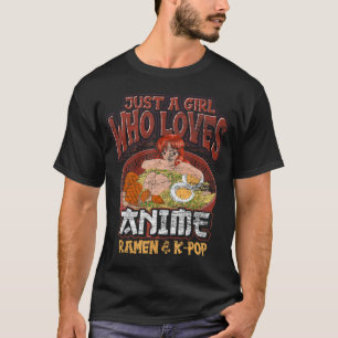 Bara en flicka som Kärlek Anime Ramen och Kpop Jap T Shirt