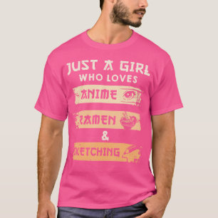 Bara en flicka som Kärlek anime Ramen och sketch p T Shirt