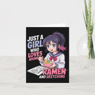 Bara en flicka som Kärlek anime Ramen och Sketchin Kort