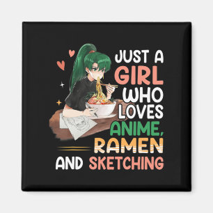 Bara en flicka som Kärlek anime Ramen och Sketchin Magnet
